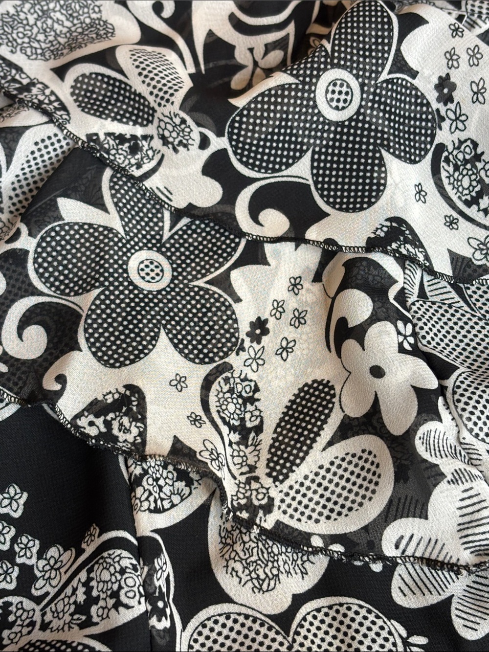 🖤 Wedding Work Sheath Dress Black White Floral Stretch Womens 16 Voir Voir🖤 - Picture 8 of 12